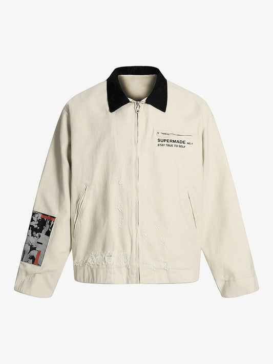 Street Washed Distressed Detroit Jacket