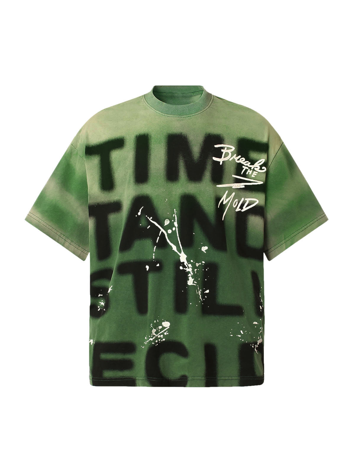 Ink Splash Letter Print T-shirt - 2414