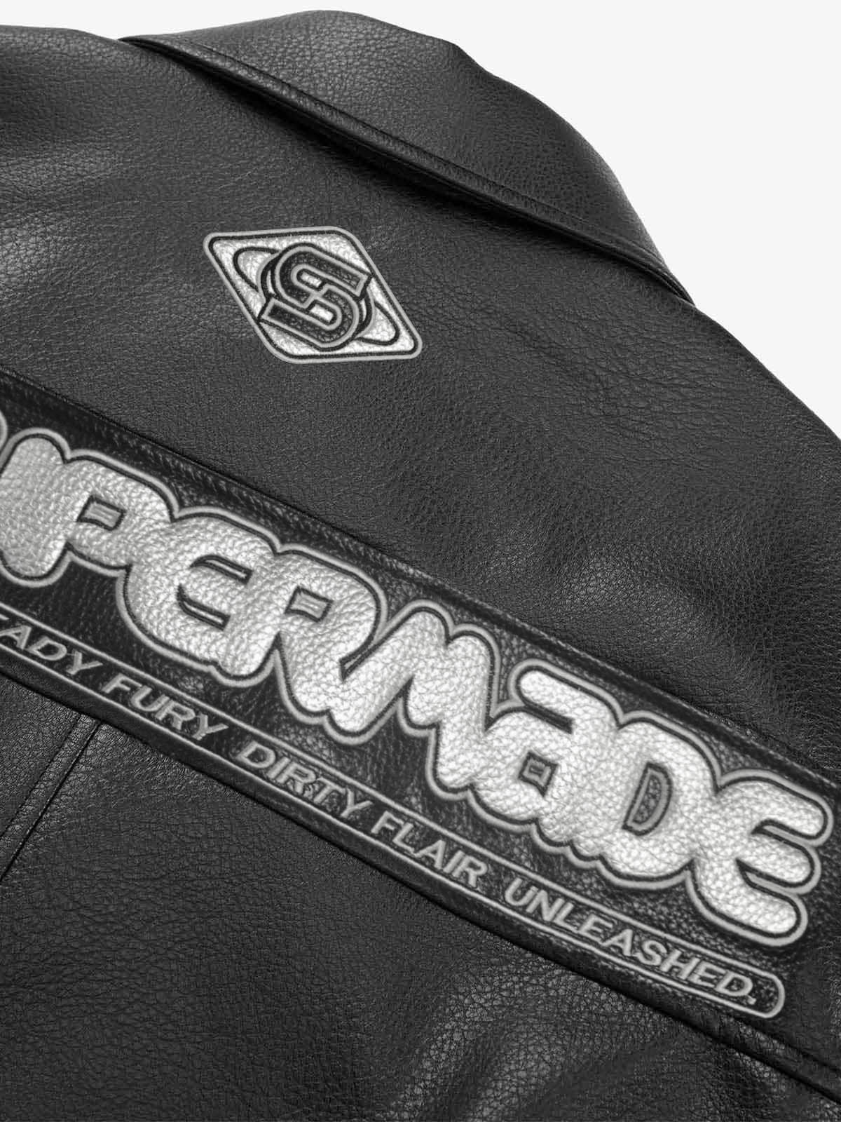 Faux Leather Vintage Street Black Air Jacket - 1821