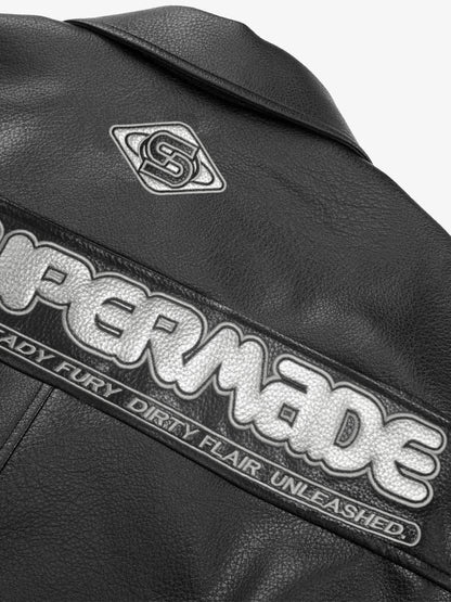 Faux Leather Vintage Street Black Air Jacket - 1821