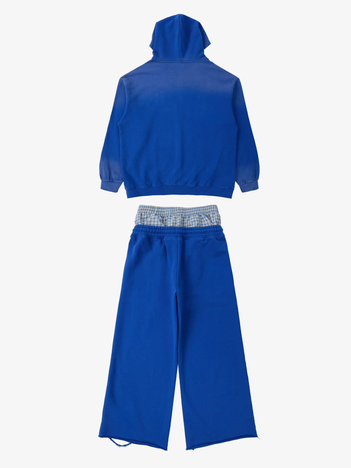 Supermade Vintage Distressed Print Patchwork Sweatshirt Set 