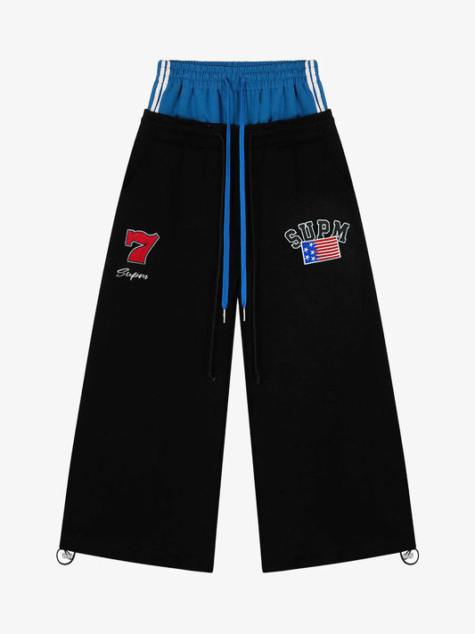 Vintage Paratrooper Layered Look Sweatpants