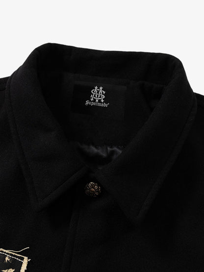 Retro Heavy Design Flight Baseball Jacket 