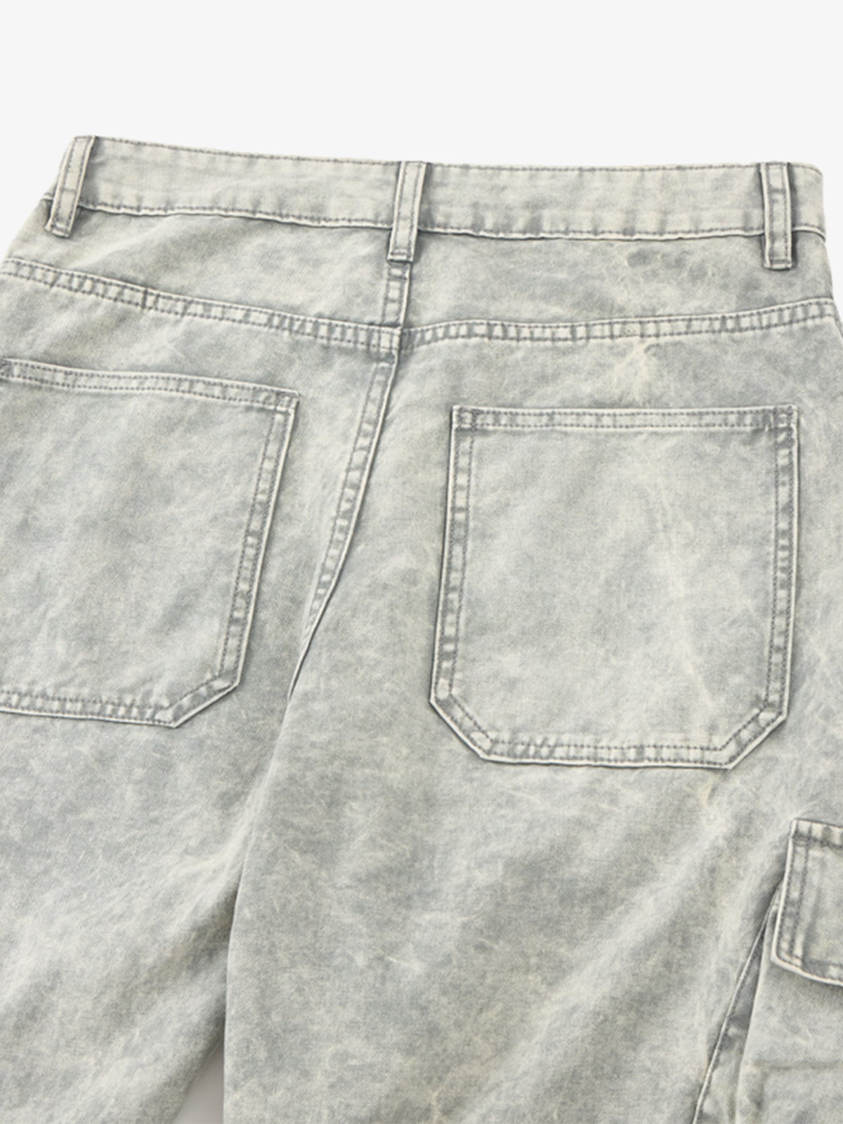 Vintage Washed Multi-Pocket Barrel Jeans 