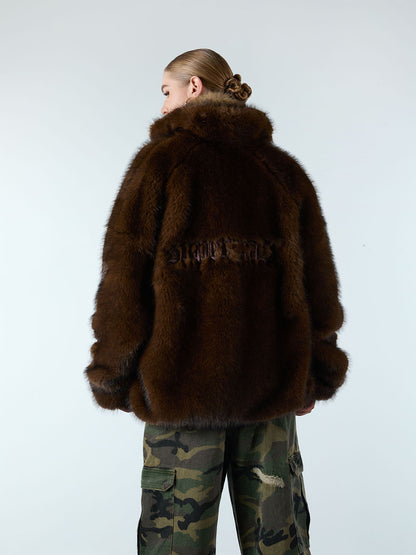 Supermade Embroidered Fur Jacket - 2486