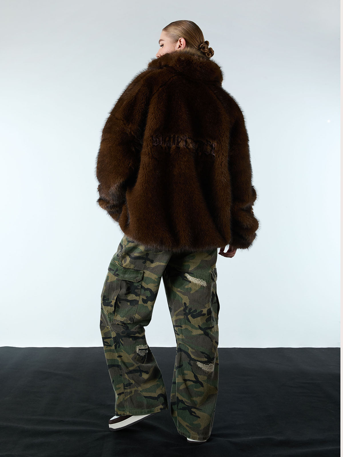 Supermade Embroidered Fur Jacket - 2486