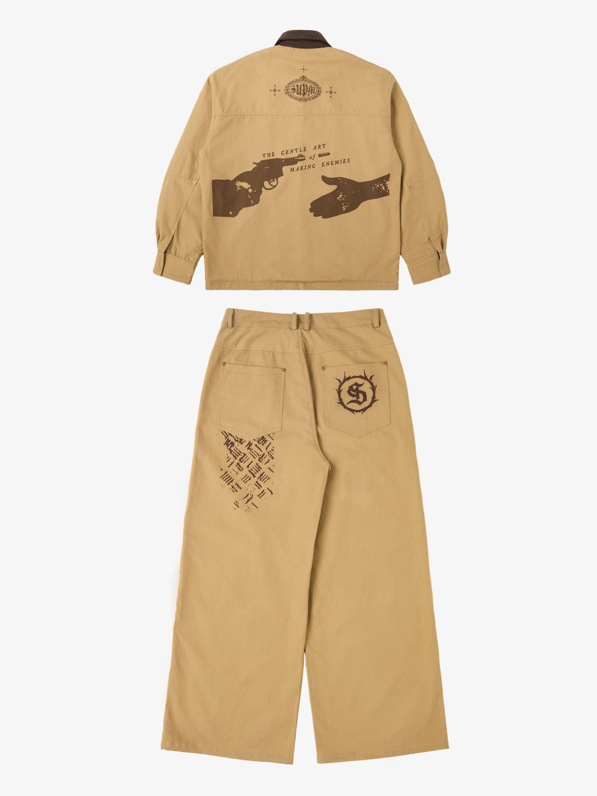 Supermade Retro Slogan Embroidered Canvas Set 