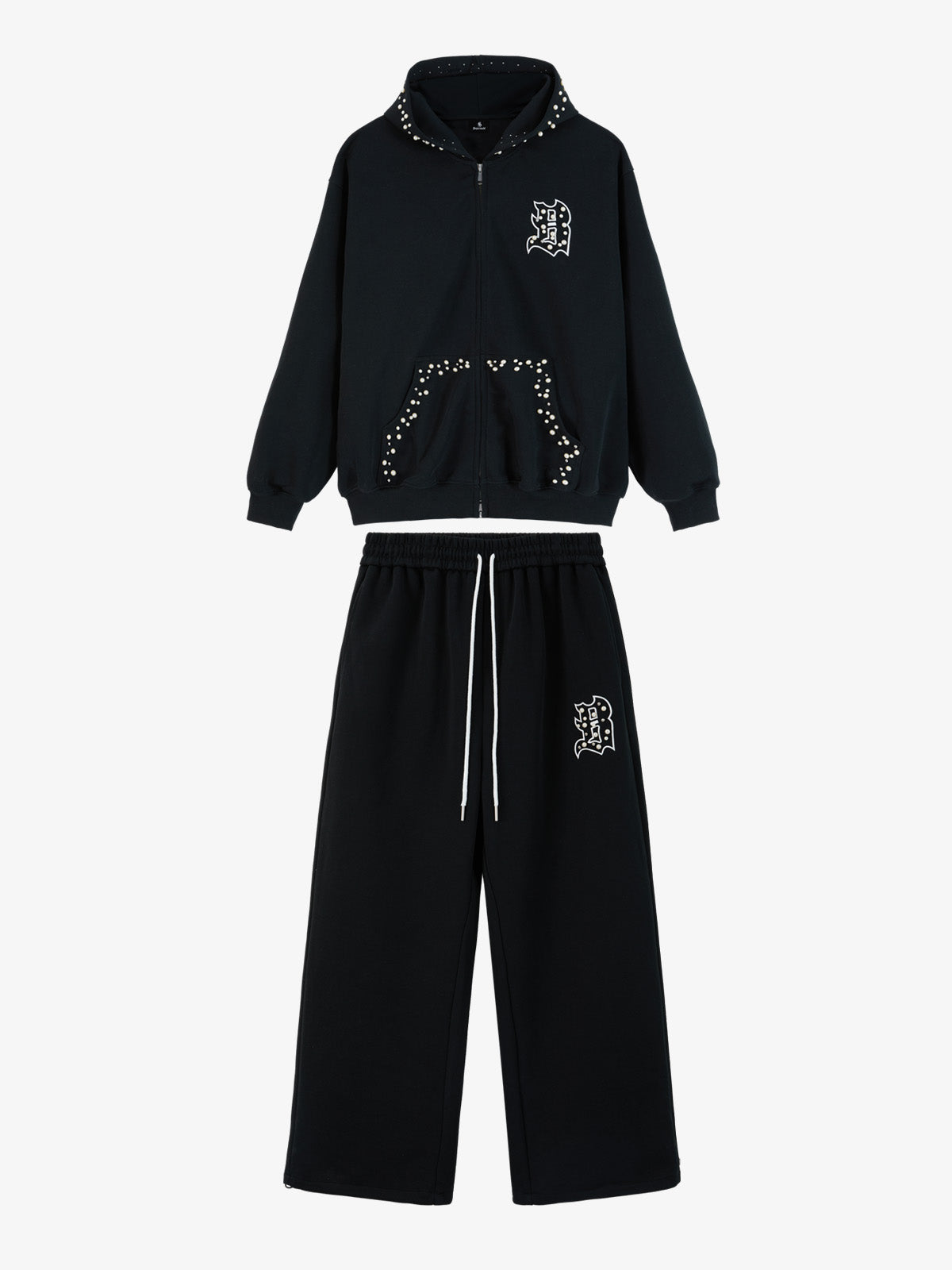 Supermade Pearl Embellished Zip Up Set