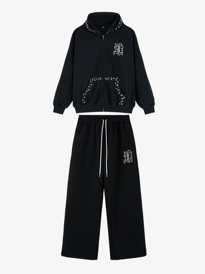 Supermade Pearl Embellished Zip Up Set