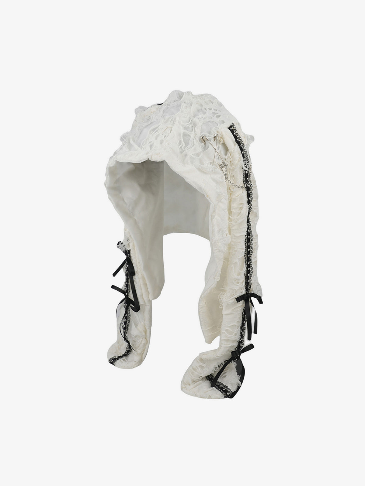 Elegant Lace Bonnet with Adjustable Ties for Versatile Styling 