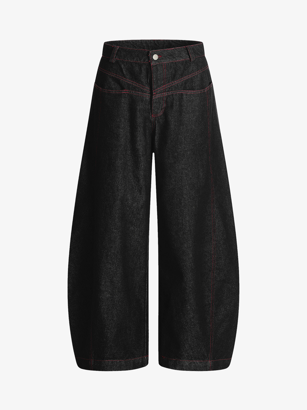 Street Culottes Red Stitching Barrel Jeans 