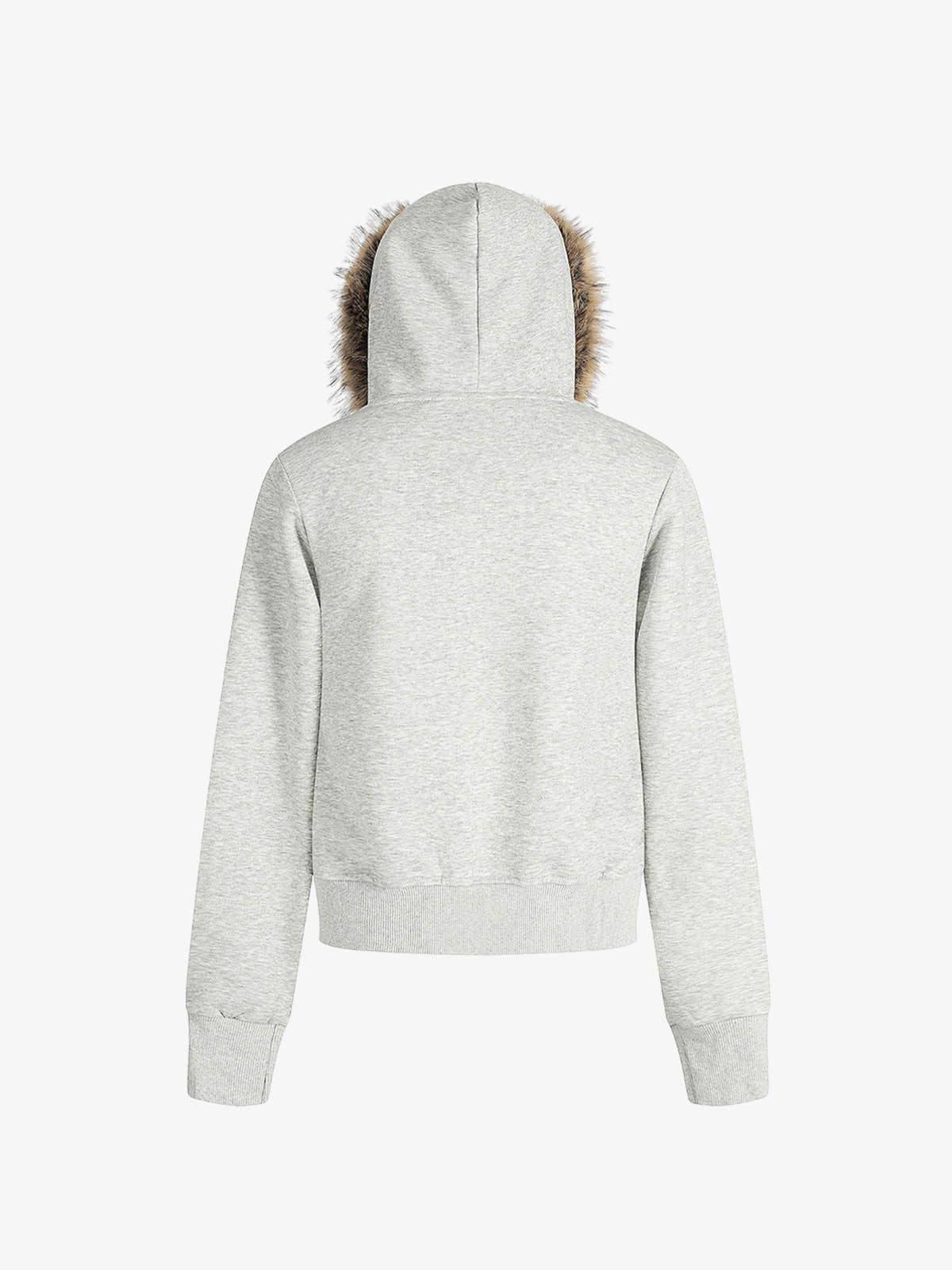 Thesupermade American Retro Gradient Letter Print Splicing Cardigan Fur Collar Coat