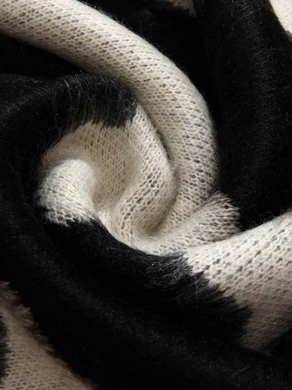 Striped Pattern Oversized Sweater for Women - Trendy and Versatile Winter Knitwear 