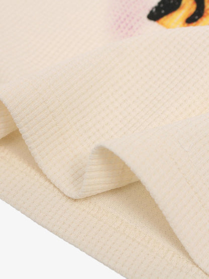 Cotton Waffle Knit Graphic T-Shirt with The Supermade Records Print for Men?