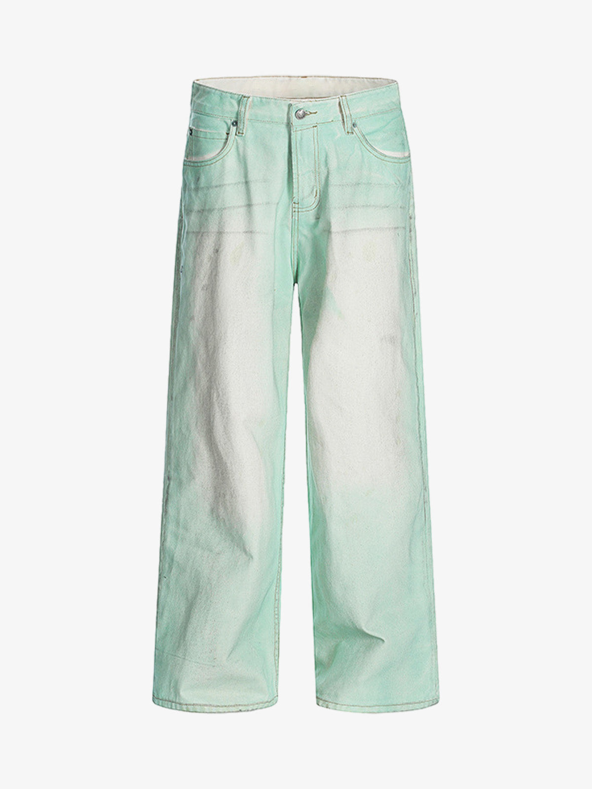 Distressed Handmade Luminous Mud-dyed Paint Jeans 