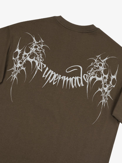 THE SUPERMADE Futuristic spiked pattern gothic style logo font design T-shirts 