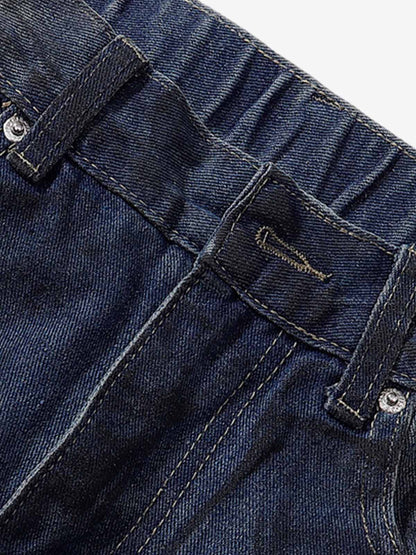 Distressed Wide-Leg Jeans with Tie-Dye Effect for Trendy Looks 