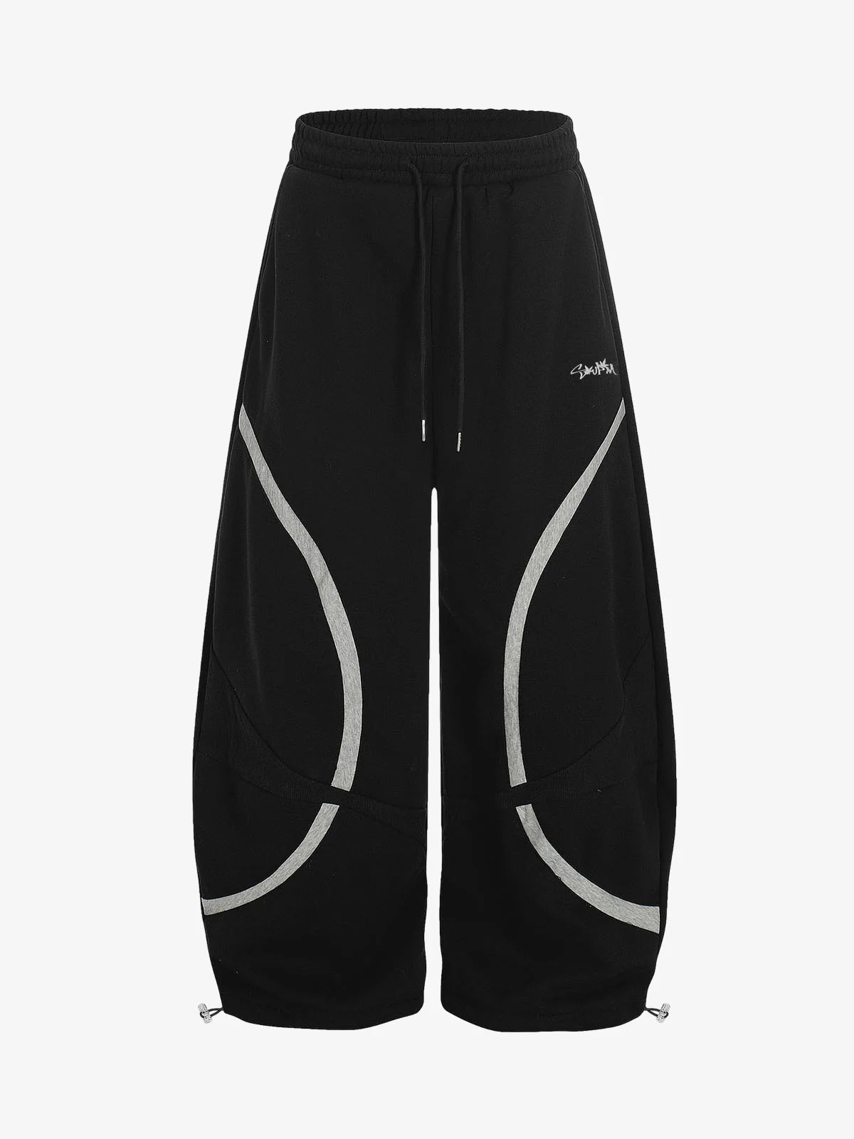 Retro Contrast Panel Drawstring Sweatpants