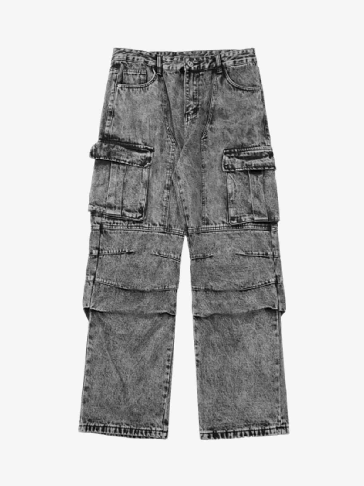 Thesupermade American Street Style Washed Distressed Work Jeans - 2354