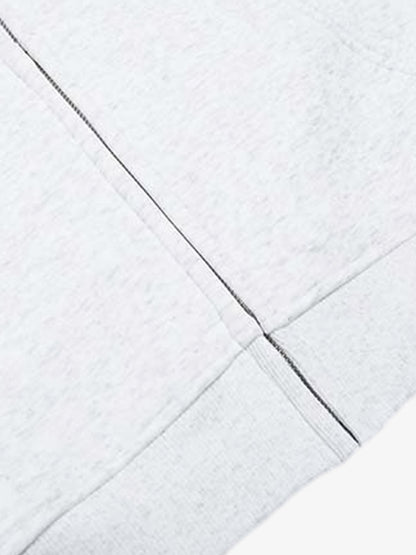 Letter Medal Embroidered Cardigan Fur Collar Hooded Sweatshirt - 2502