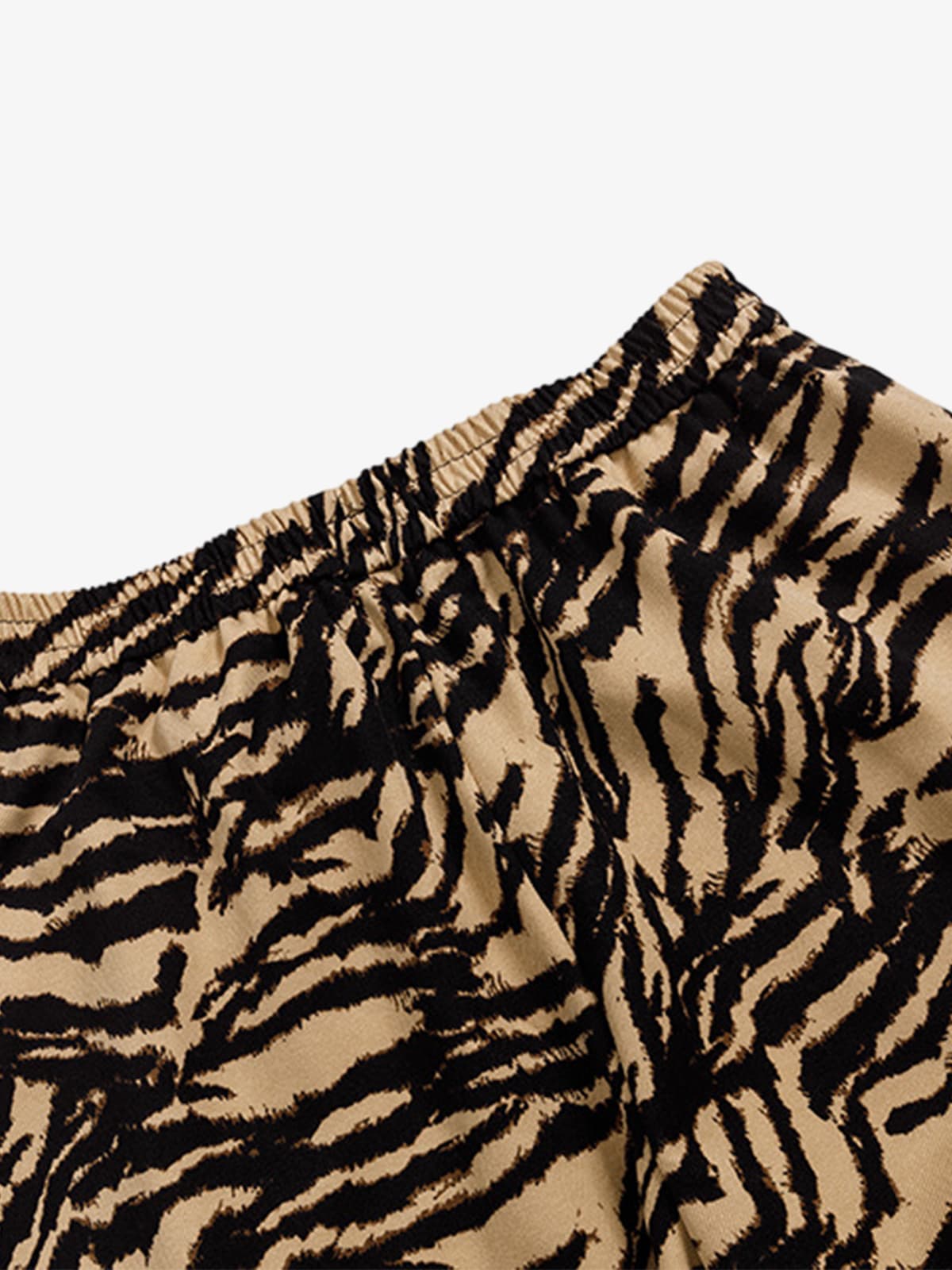 Retro Zebra Print Asymmetric Draped Patchwork Barrel Pants 