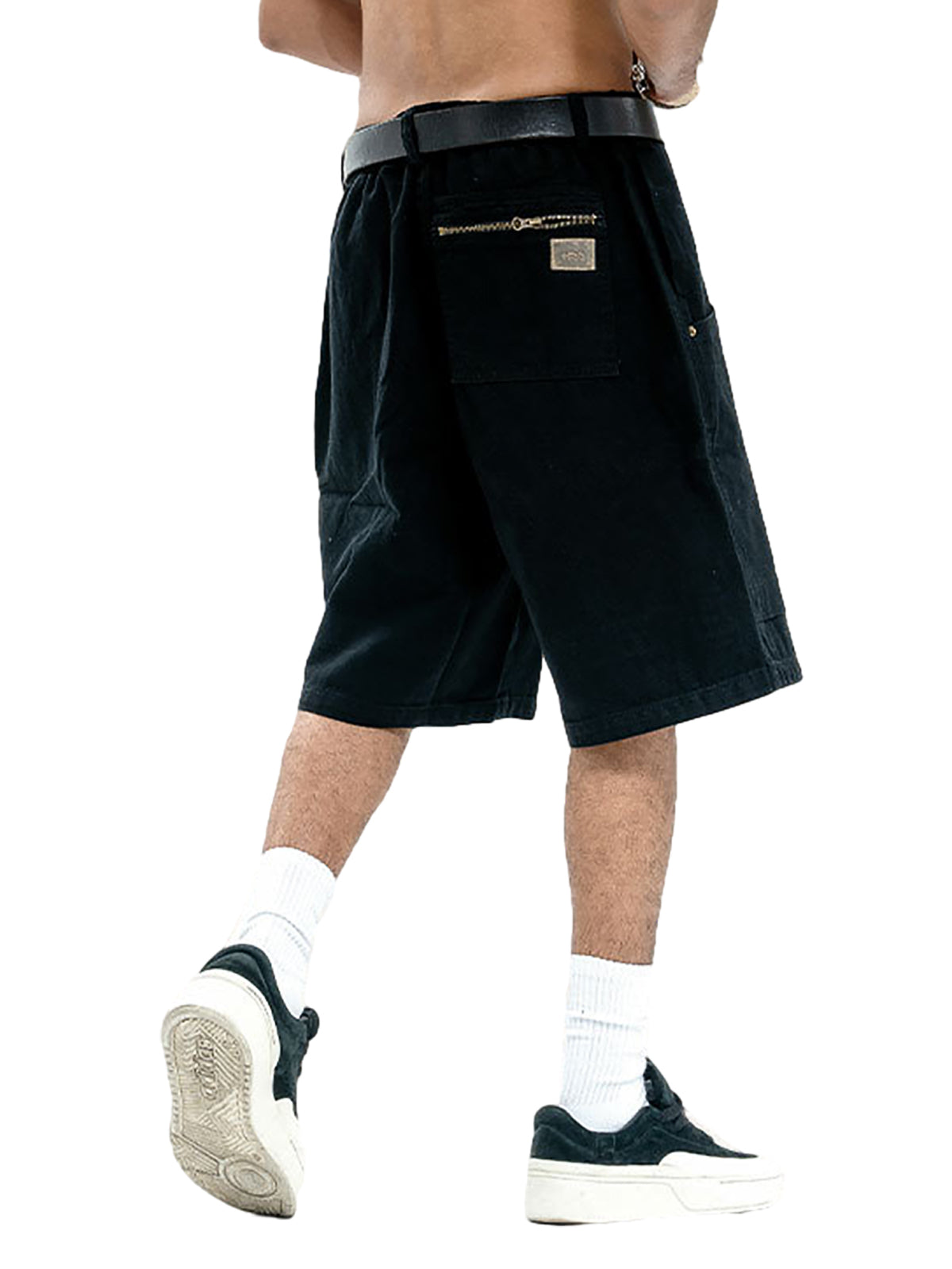 Retro Structured  Design Cargo Shorts 