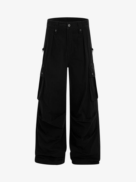 Cotton Blend Cargo Pants Wide Leg Utility Style with Multiple Pockets for Men and Women?
