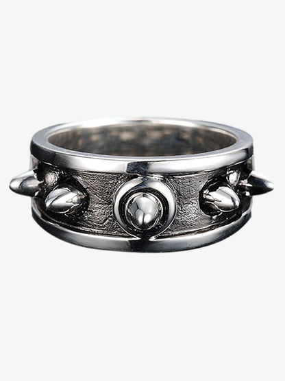 Stainless Steel Punk Spike Ring for Men and Women - Edgy Fashion Statement Jewelry with Bold Cone Studs 