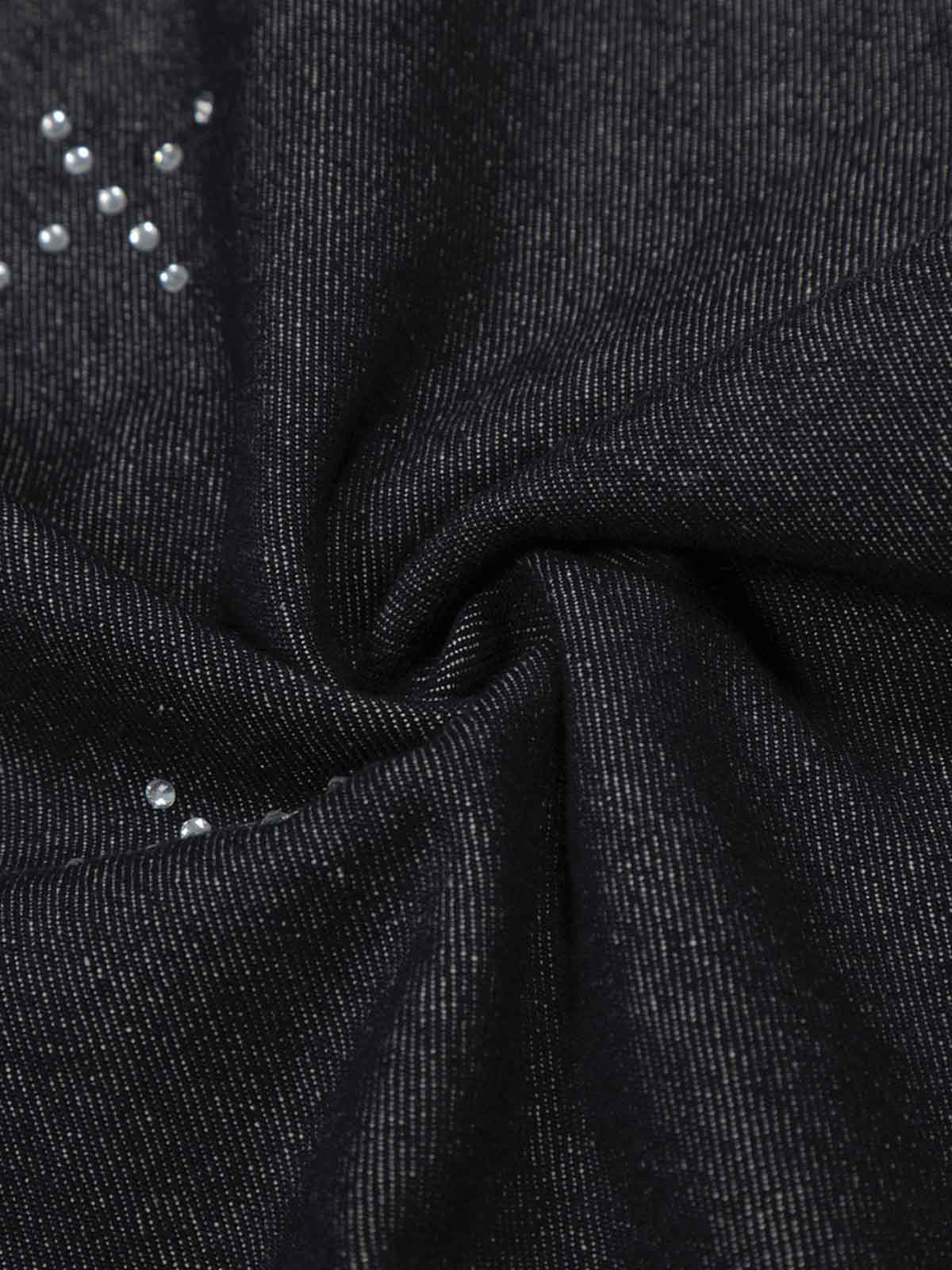 Denim Wide Leg Pants with Cross Stitch Detailing High Waist Casual Jeans for Women 