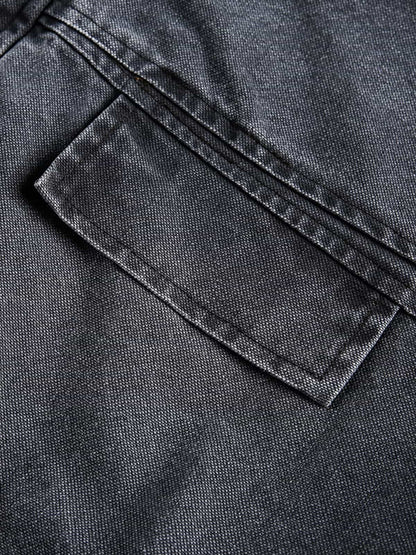 Vintage Washed Distressed Deconstructed High Collar Jacket 