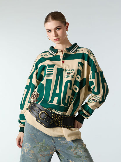 Retro Typography Polo Tee -1252