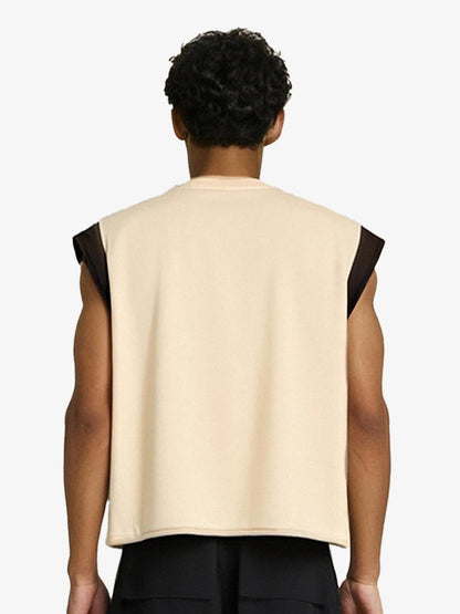 340G Cotton Sleeveless Graphic Tank Top for Men with Bold Streetwear Print and Customizable Design 