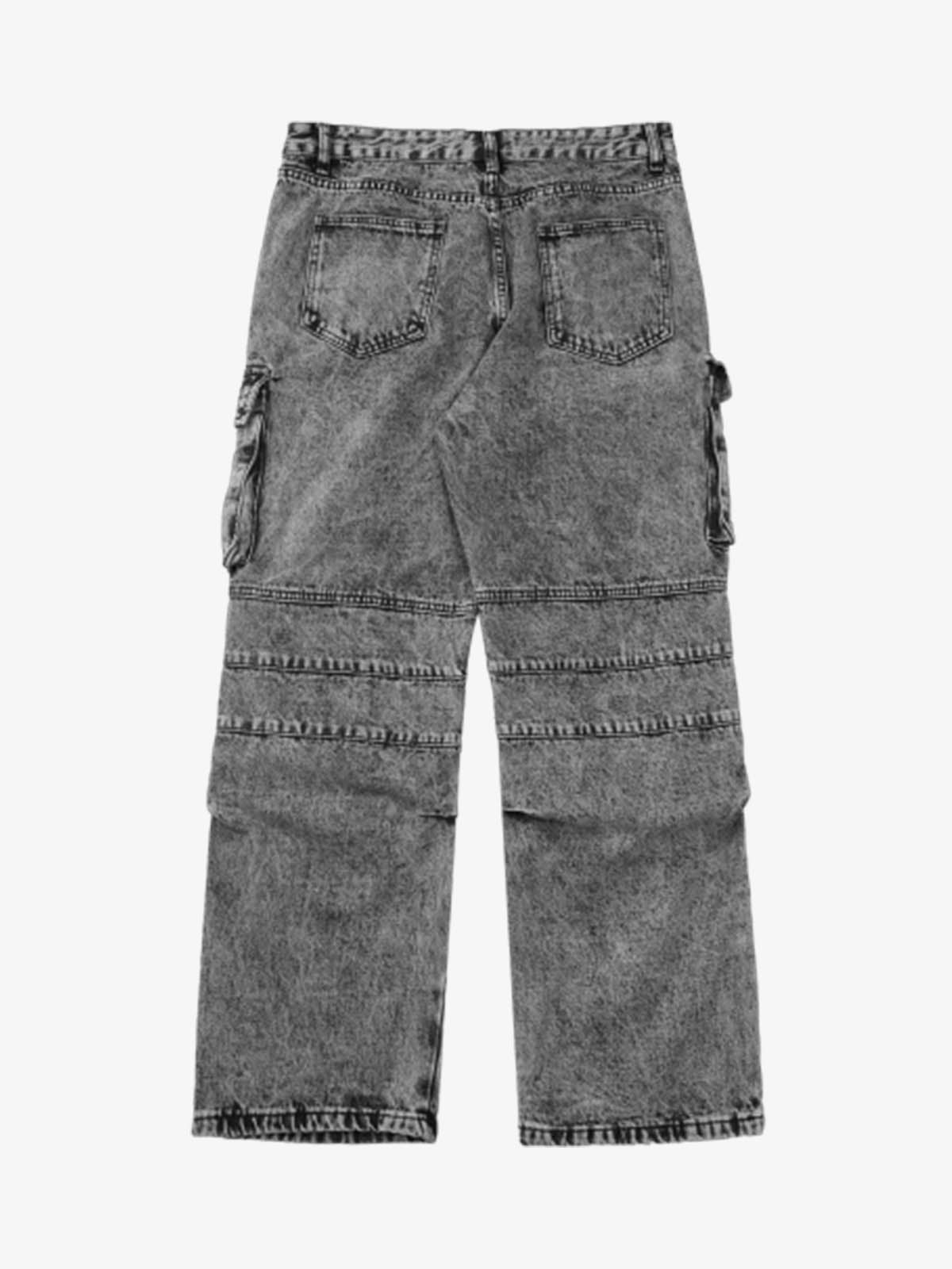 Thesupermade American Street Style Washed Distressed Work Jeans - 2354