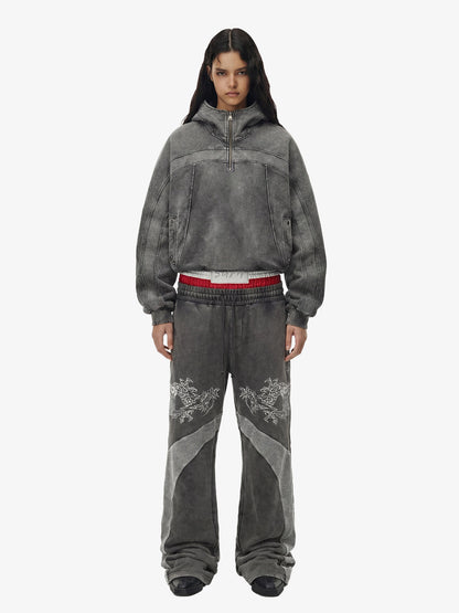 Fleece Retro Zipper Eye-Hood Design Hooded Jacket - 2489