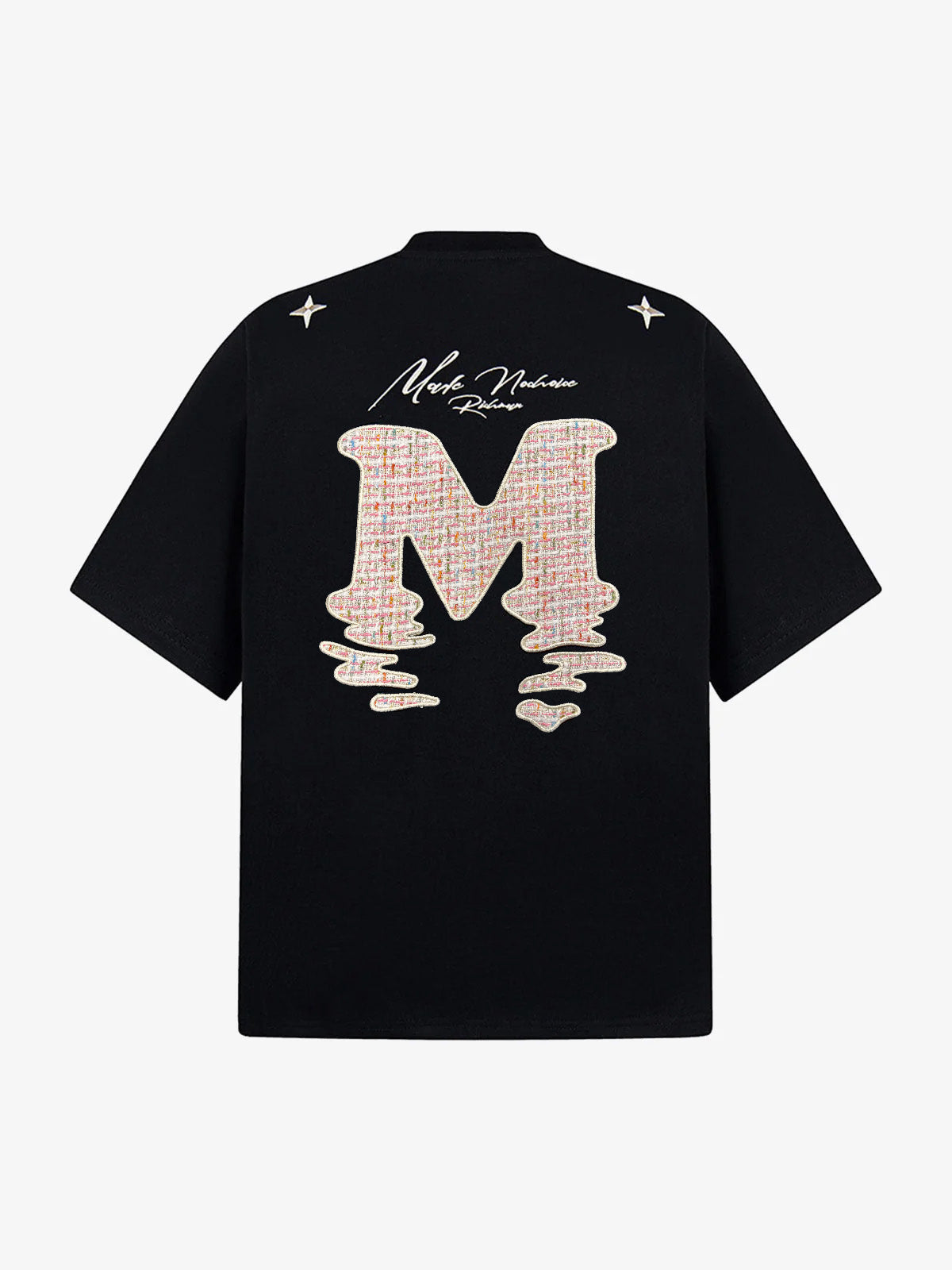 Vintage Patchwork Embroidered Letter T-Shirt