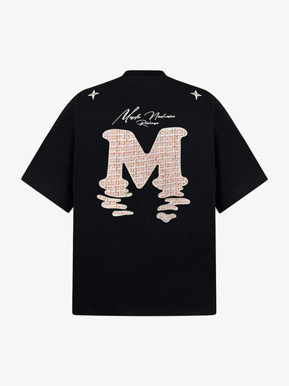 Vintage Patchwork Embroidered Letter T-Shirt