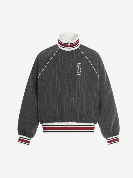 Pinstripe Vertical Embroidery Track Jacket