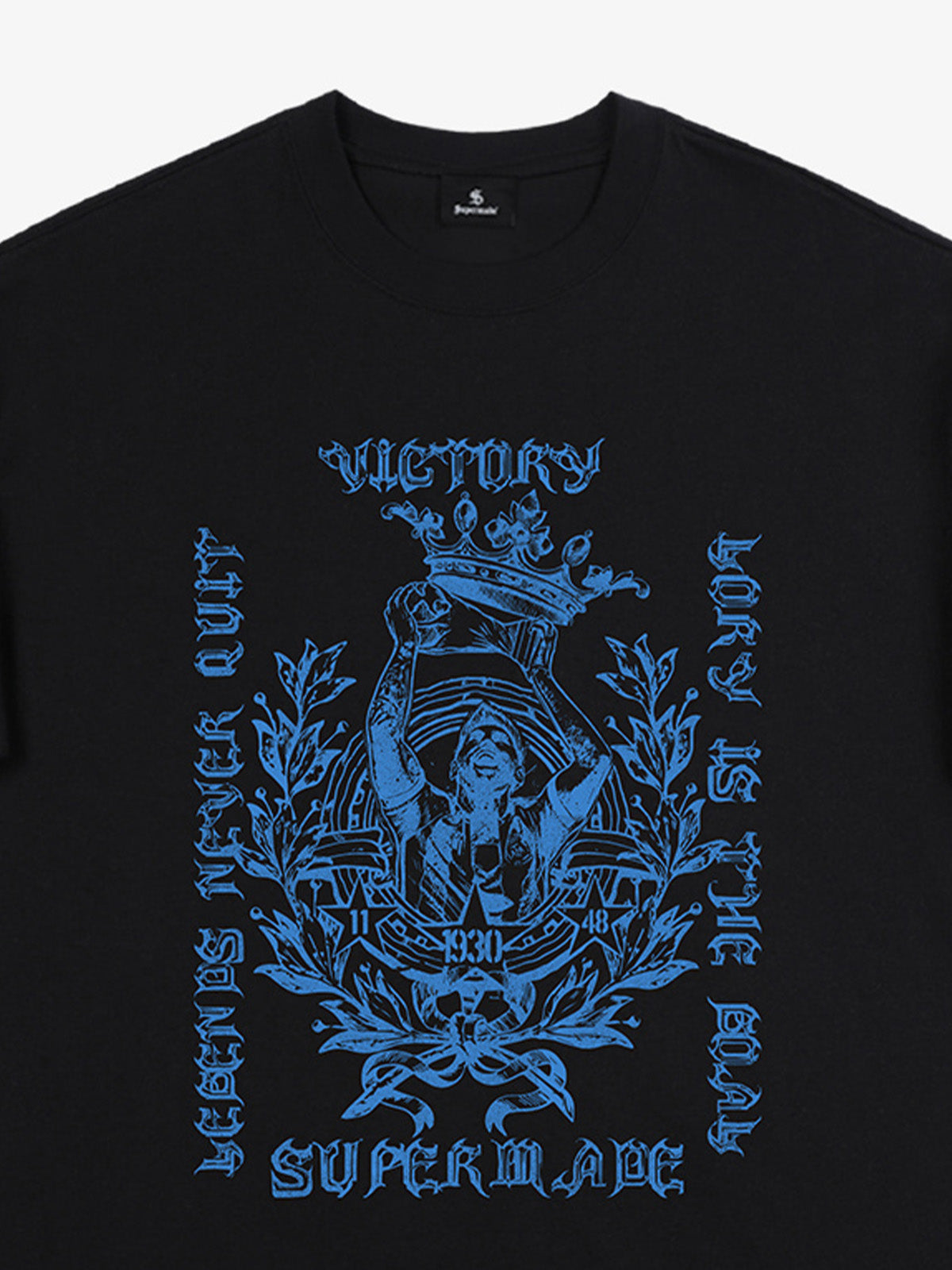 Cotton Graphic Print T-Shirt with Victory Legend Design 