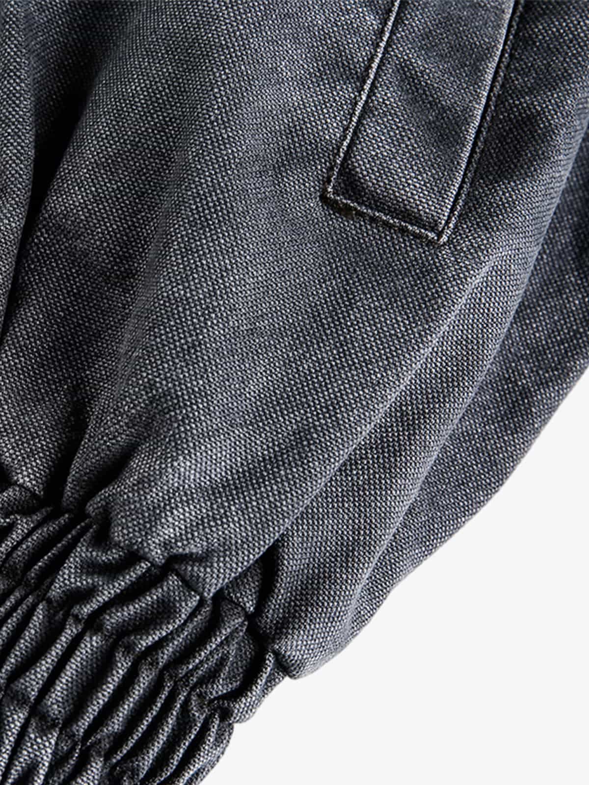 Vintage Washed Distressed Deconstructed High Collar Jacket 