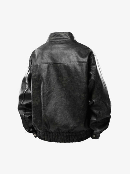 Stylish Velvet Bomber Jacket with Leather Collar for Men 