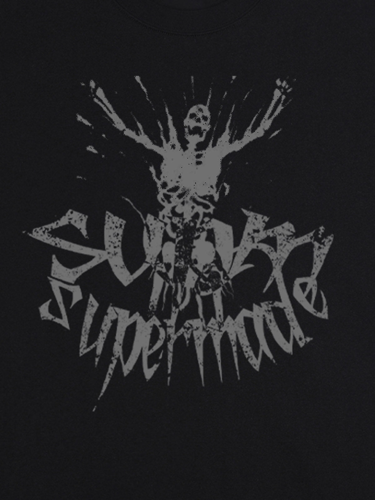 THE SUPERMADE TRENDY STREET OLD-FASHIONER SKULL PRINT T-SHIRT 