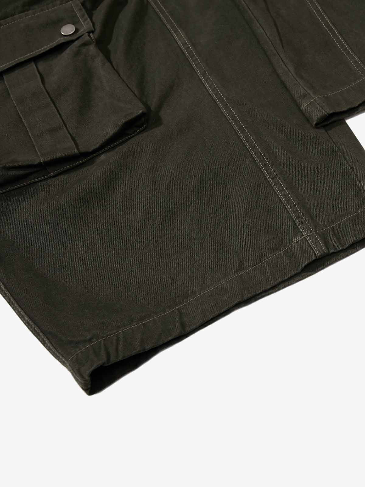 Draped Fabric Accessories Deconstructed Wide Leg Cargo Pants
