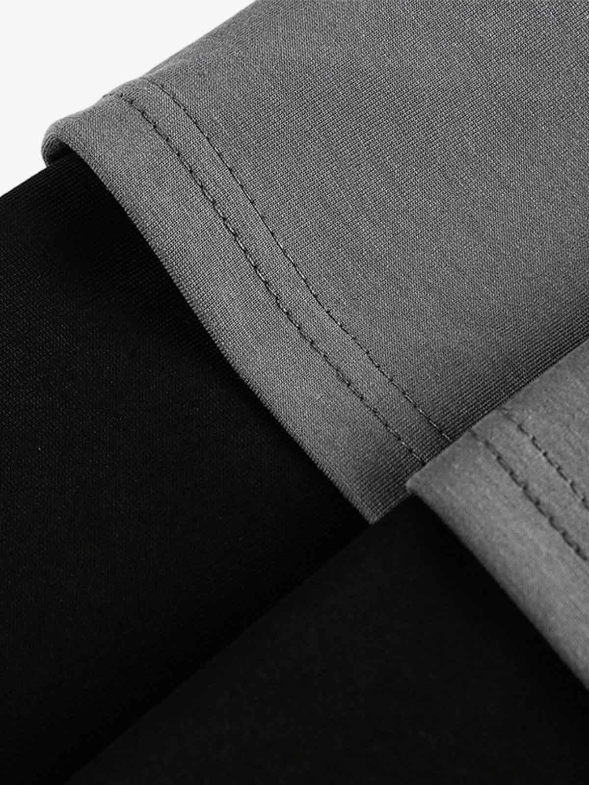 Faux Two-Piece Layered Half-Zip Pullover Long Sleeve T-Shirt 