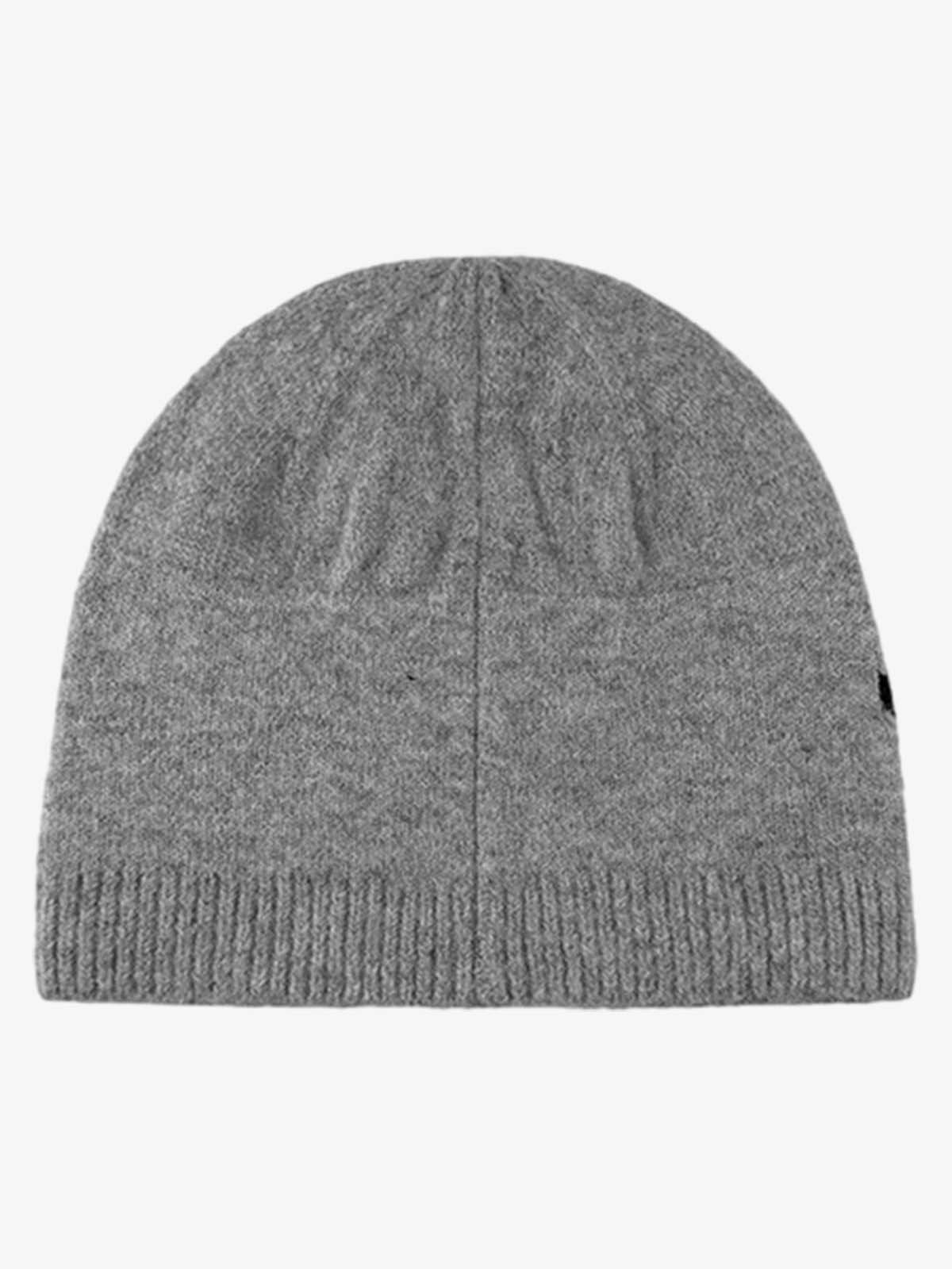 Knitted Wool Blend Winter Beanie Hat with Nordic Pattern and Ribbed Cuff?