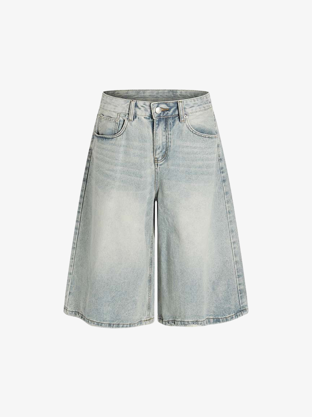 Light Wash Denim Wide Leg Bermuda Shorts for Women High Waist Casual Summer Style?