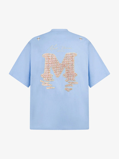 Vintage Patchwork Embroidered Letter T-Shirt