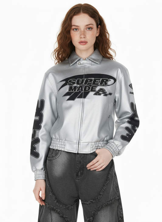 Faux Leather Vintage Street Black Air Jacket - 1821