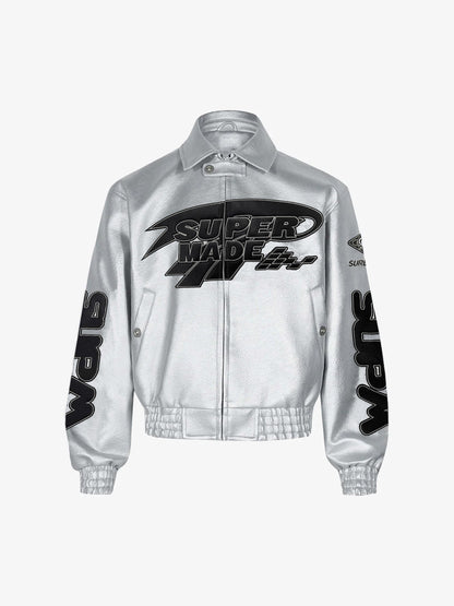 Faux Leather Vintage Street Black Air Jacket - 1821