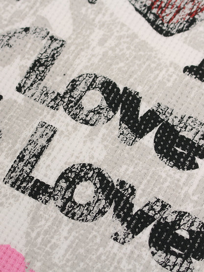 Cotton Blend Drip Print Oversized T-Shirt with Distressed Details 