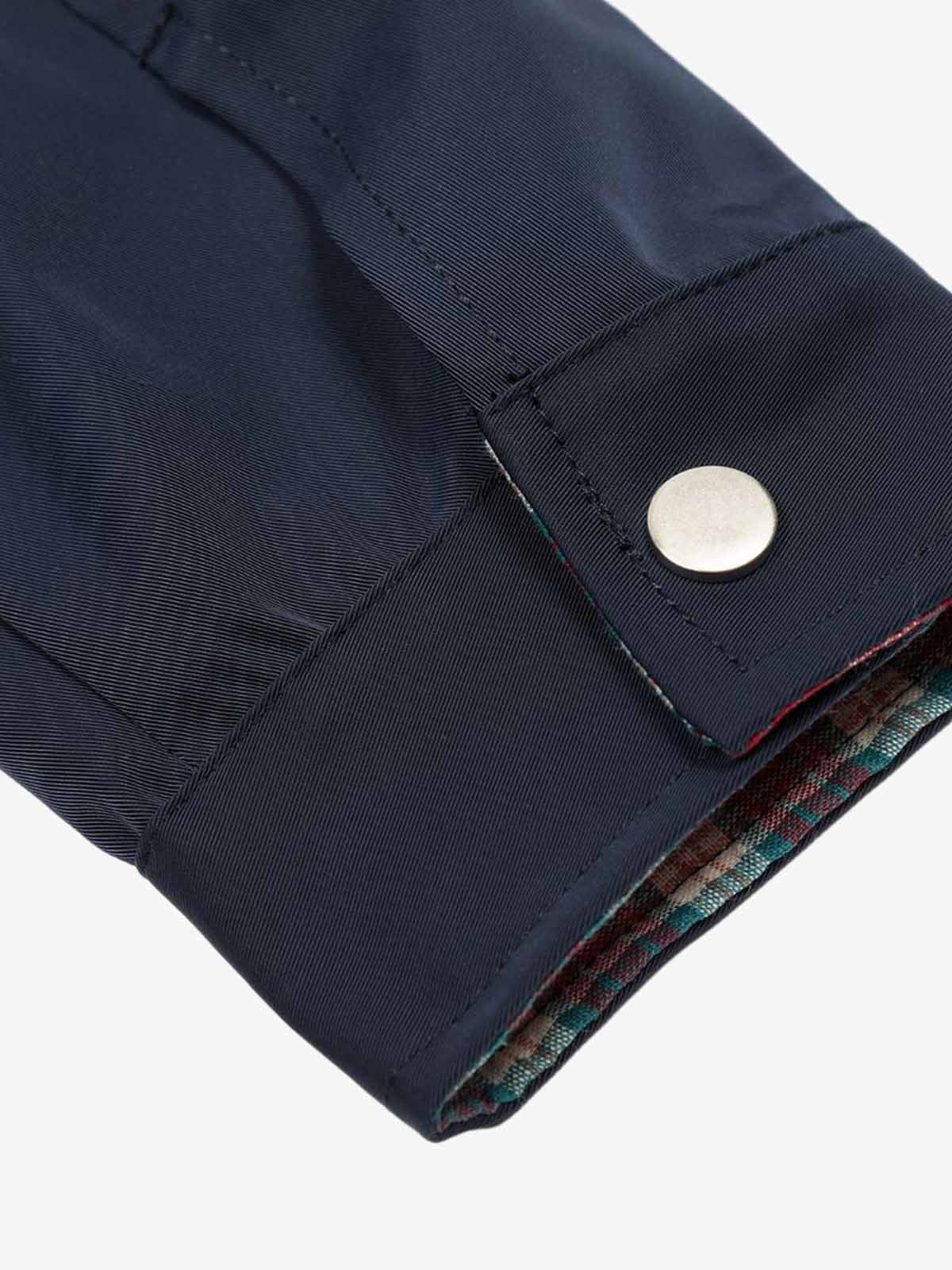 Classic Bomber Jacket with Plaid Collar Detail for Men 